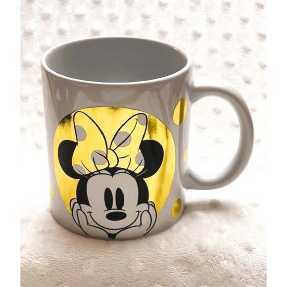 Disney Minnie Mouse Dots & Outlines of Gold Large 20oz Ceramic Mug-NEW - Picture 1 of 6